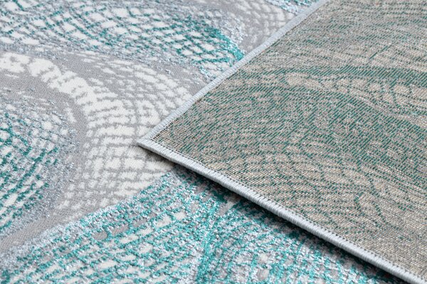 Covor DE LUXE modern 621 Net - structural gri / verde