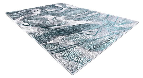 Covor DE LUXE modern 621 Net - structural gri / verde