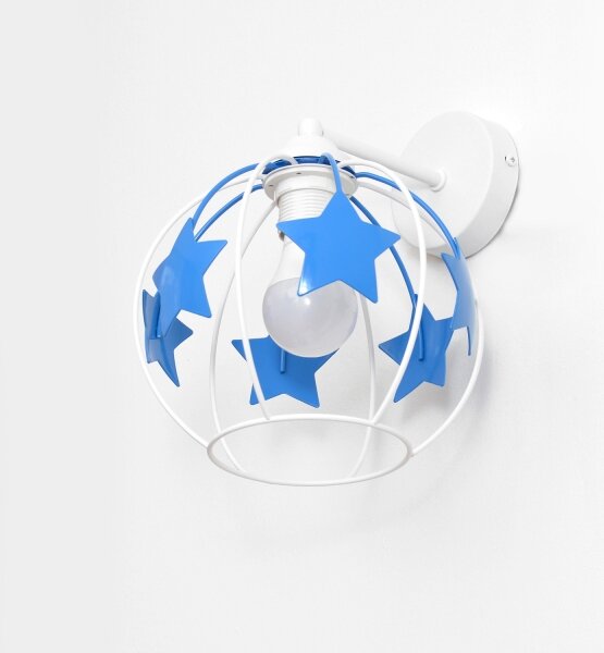 Lampă de perete pentru copii STARS 1xE27/15W/230V albastru/alb