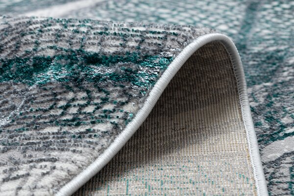 Covor DE LUXE modern 621 Net - structural gri / verde