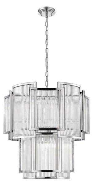Lustră pe lanț Zuma Line P0528-08A-F4AC SERGIO 8xE14/60W/230V argintiu
