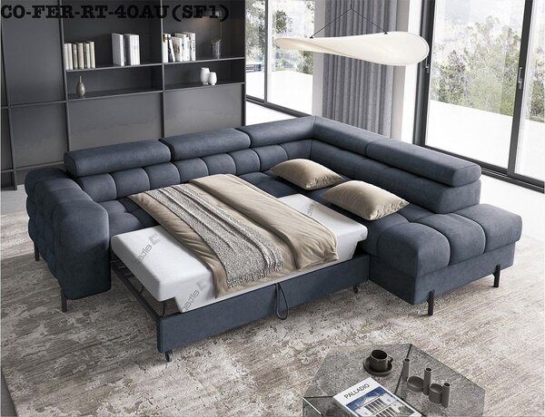 Colțar lemn masiv Ferry Extensibil Personalizabil, 276 × 72 × 200 cm - Stânga