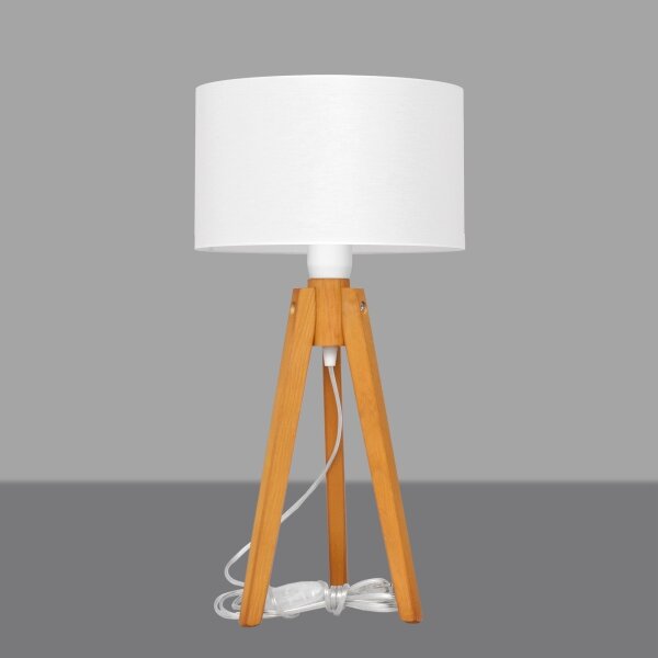 Lampă de masă ALBA 1xE27/15W/230V alb/stejar