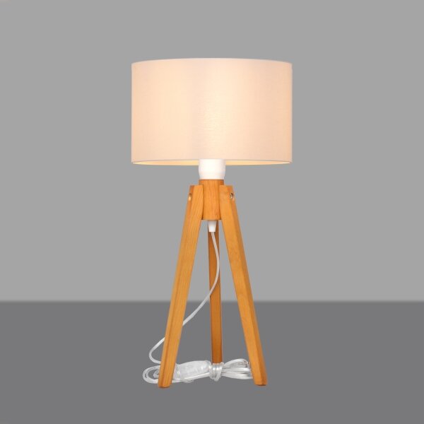 Lampă de masă ALBA 1xE27/15W/230V alb/stejar
