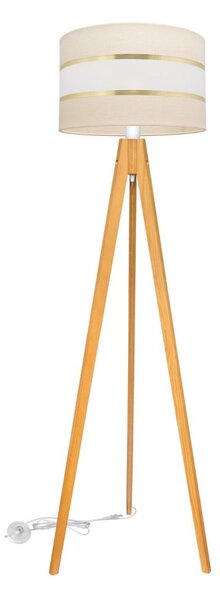 Lampadar HELEN 1xE27/15W/230V crem/auriu/stejar