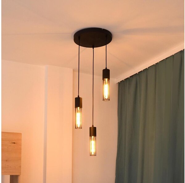 Lustră pe cablu MELODY 3xE27/15W/230V negru