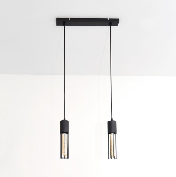 Lustră pe cablu MELODY 2xE27/15W/230V negru