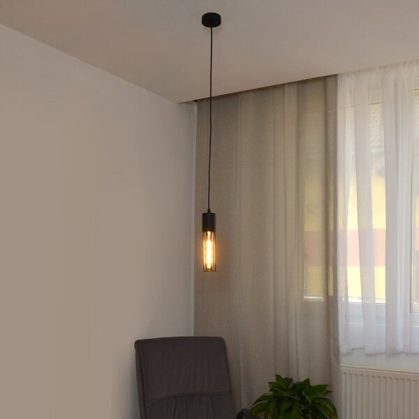 Lustră pe cablu MELODY 1xE27/15W/230V negru