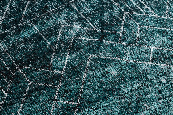 Covor DE LUXE modern 626 geometric, caro - structural gri / verde