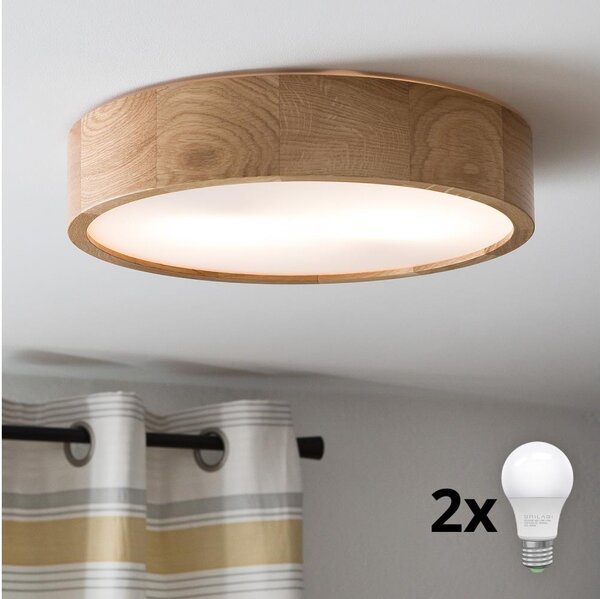 Plafonieră LED Brilagi CARVALHO 2xE27/60W/230V stejar d. 37,5 cm