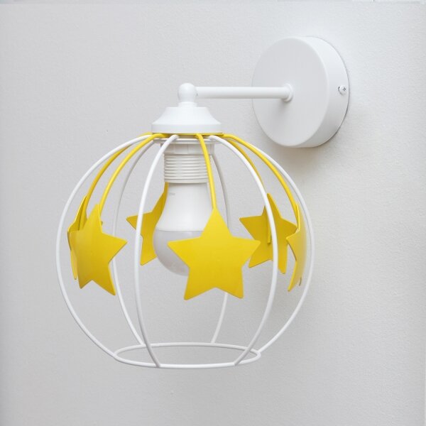 Lampă de perete pentru copii STARS 1xE27/15W/230V galben/alb