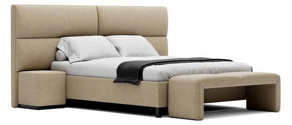 Pat Swon Tapitat cu Saltea 140/160/180x200cm - 140x200