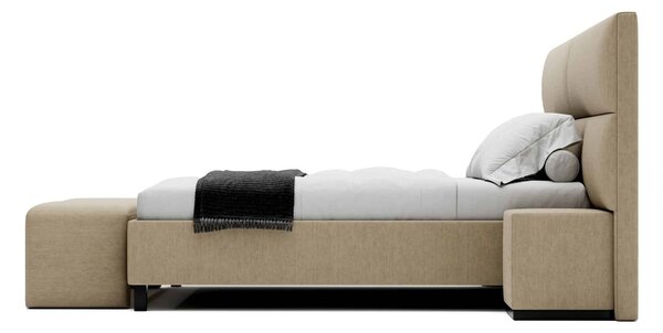 Pat Swon Tapitat cu Saltea 140/160/180x200cm - 140x200
