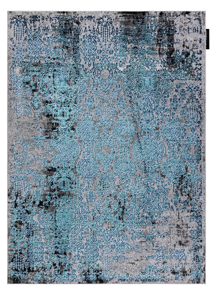 Covor DE LUXE modern 2081 ornament vintage - structural albastru / gri