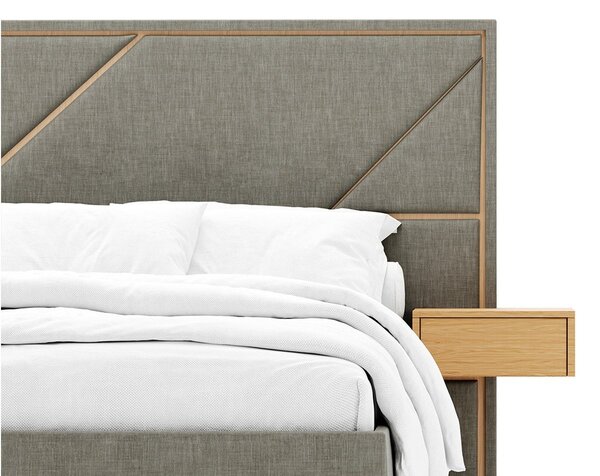 Pat Strong Tapitat cu Saltea 140/160/180x200cm - 140x190