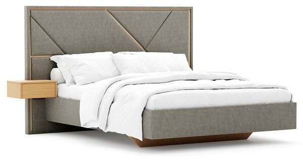 Pat Strong Tapitat cu Saltea 140/160/180x200cm - 140x190