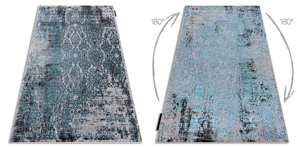 Covor DE LUXE modern 2081 ornament vintage - structural albastru / gri