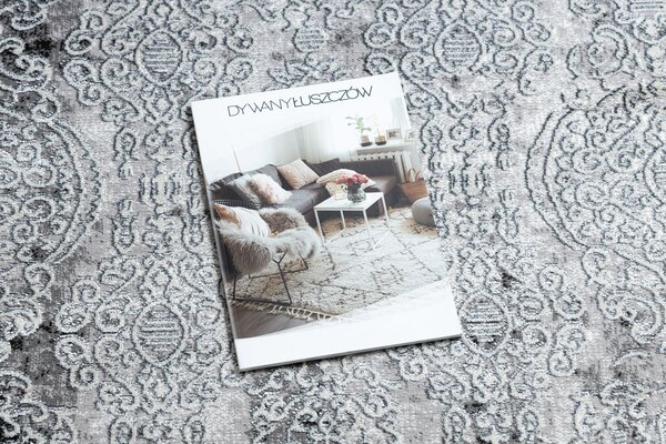 Covor DE LUXE modern 2081 ornament vintage - structural cremă / gri