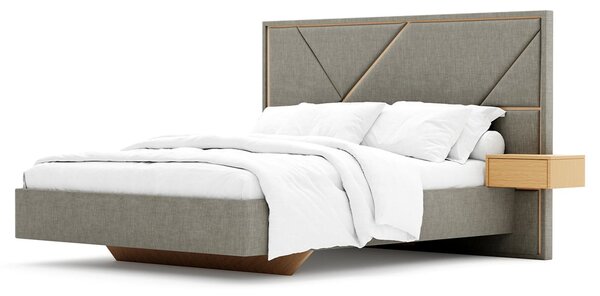 Pat Strong Tapitat cu Saltea 140/160/180x200cm - 140x190