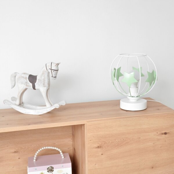 Lampă de masă pentru copii STARS 1xE27/15W/230V verde/alb
