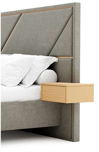Pat Strong Tapitat cu Saltea 140/160/180x200cm - 140x190