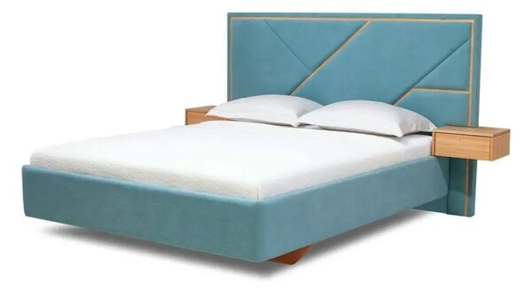 Pat Strong Tapitat cu Saltea 140/160/180x200cm - 140x190