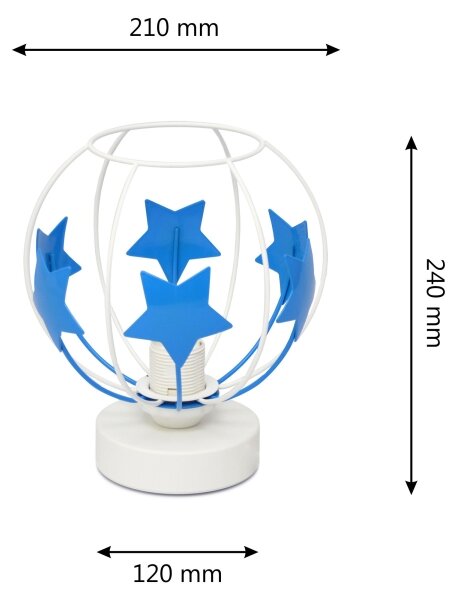 Lampă de masă pentru copii STARS 1xE27/15W/230V albastru/alb