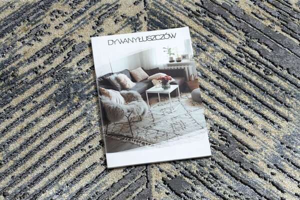Covor DE LUXE modern 2087 Herringbone vintage - structural aur / gri