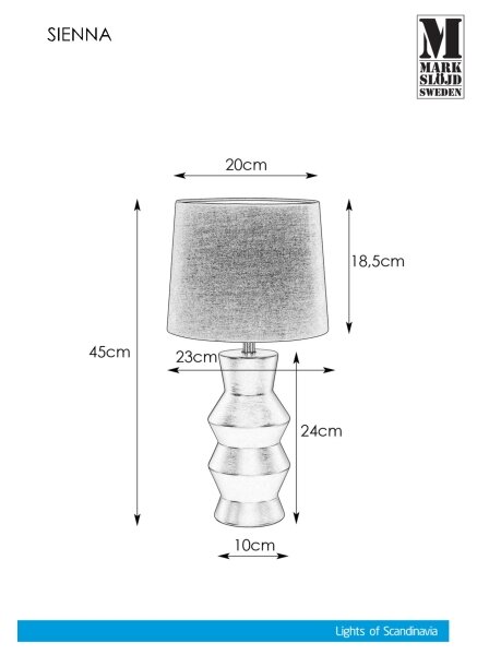 Lampă de masă Markslöjd 108448 SIENNA 1xE27/40W/230V alb