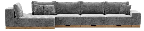 Colțar lemn masiv extensibil Morani Lemn Stejar, 415 × 150 × 71 cm - Stânga