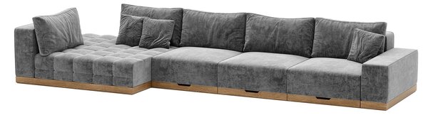 Colțar lemn masiv extensibil Morani Lemn Stejar, 415 × 150 × 71 cm - Stânga