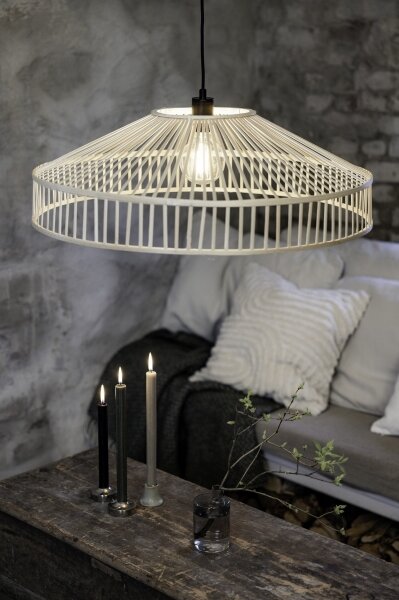 Lustră pe cablu Markslöjd 108783 TAPA 1xE27/40W/230V bej/bambus