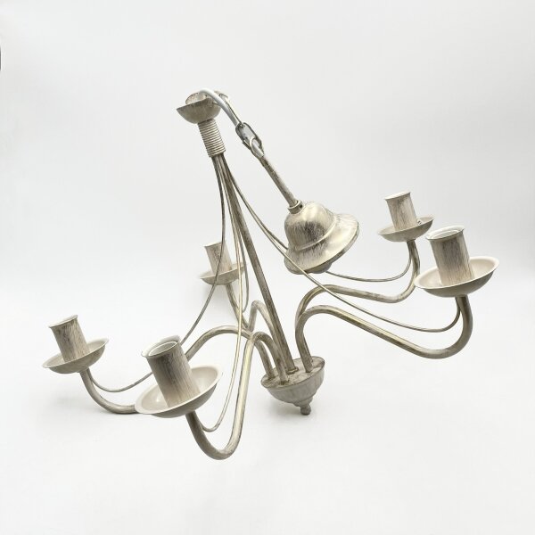 Candelabru cu lanț ANTON 5xE14/60W/230V alb patinat
