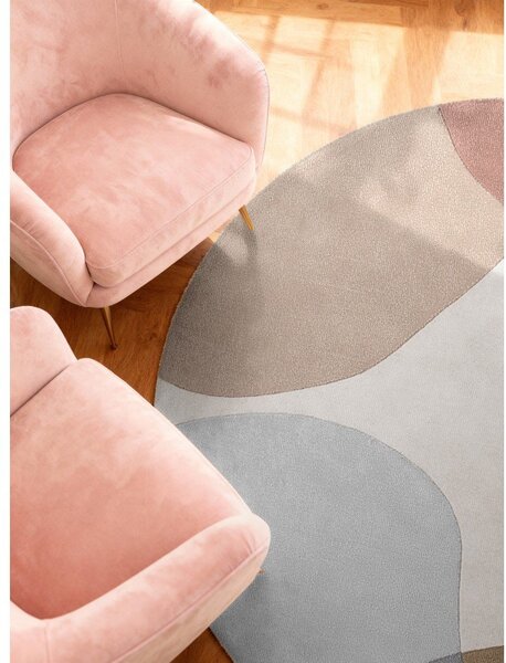 Covor bej țesut manual rotund din lână ø 160 cm Hackney Clarissa – Ted Baker