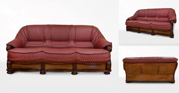 Canapea lemn masiv Chiara Piele Naturala 2/3 locuri - 160x100x90cm
