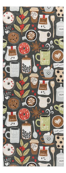 ANDRE 1297 covor lavabil Cupa, cafea, bucatarie, anti-alunecare - maro