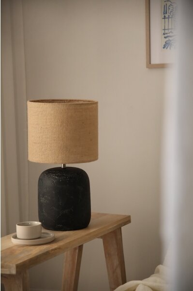 Lampă de masă Markslöjd 108684 MONTAGNA 1xE14/40W/230V 45 cm bej/negru