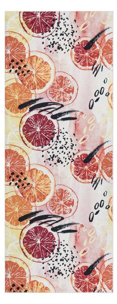ANDRE 1270 covor lavabil Portocale, bucatarie, anti-alunecare - roz
