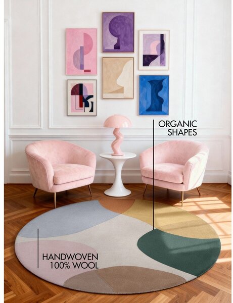 Covor țesut manual rotund din lână ø 200 cm Hackney Clarissa – Ted Baker