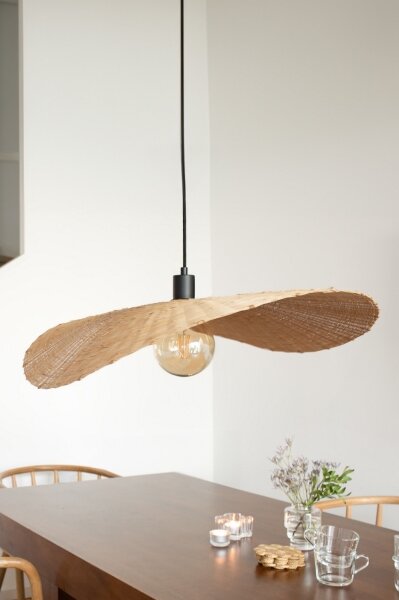 Lustră pe cablu Markslöjd 108677 RAYO 1xE27/40W/230V bej/bambus