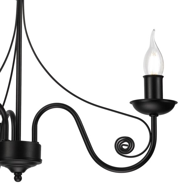 Lustră pe lanț DONATO 3xE14/40W/230V negru