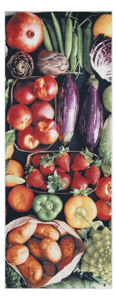 ANDRE 1711 covor lavabil Fructe si legume, bucatarie, anti-alunecare - verde