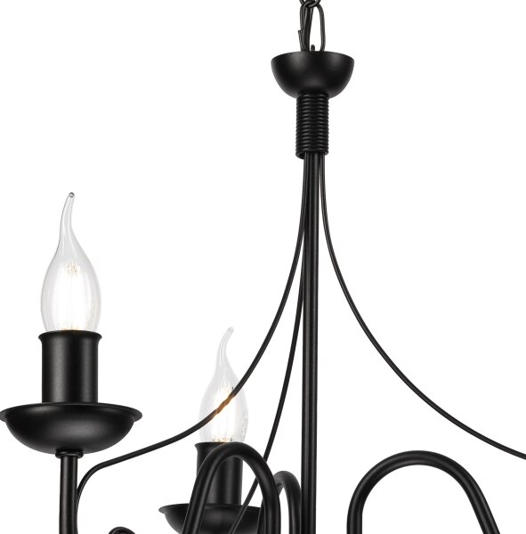 Lustră pe lanț DONATO 3xE14/40W/230V negru
