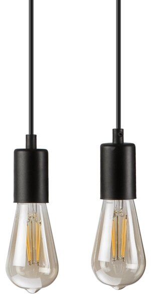 Lustră pe cablu CORTINA 2xE27/15W/230V + 2xG9/5W/230V negru/stejar