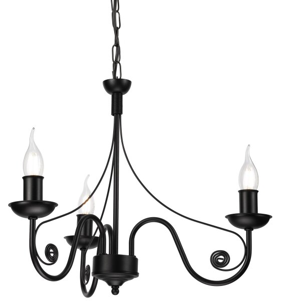 Lustră pe lanț DONATO 3xE14/40W/230V negru
