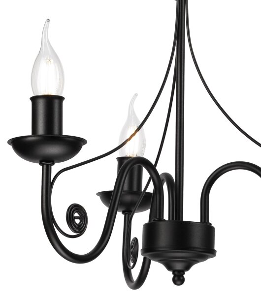 Lustră pe lanț DONATO 3xE14/40W/230V negru