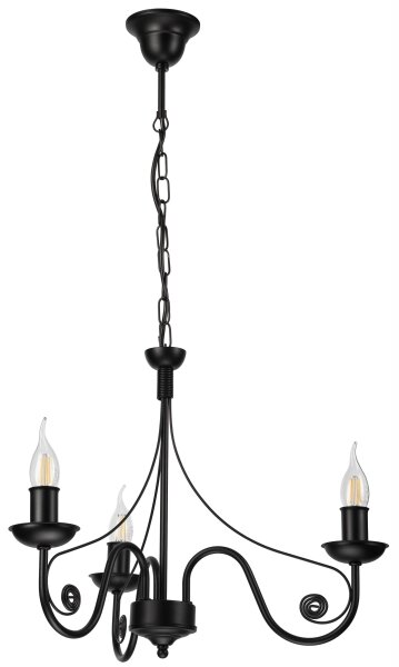Lustră pe lanț DONATO 3xE14/40W/230V negru