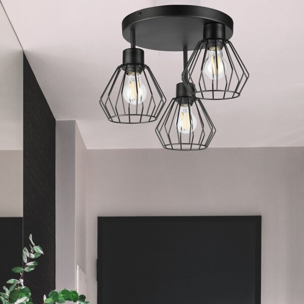 Lustră aplicată AUDREY 3xE27/60W/230V negru