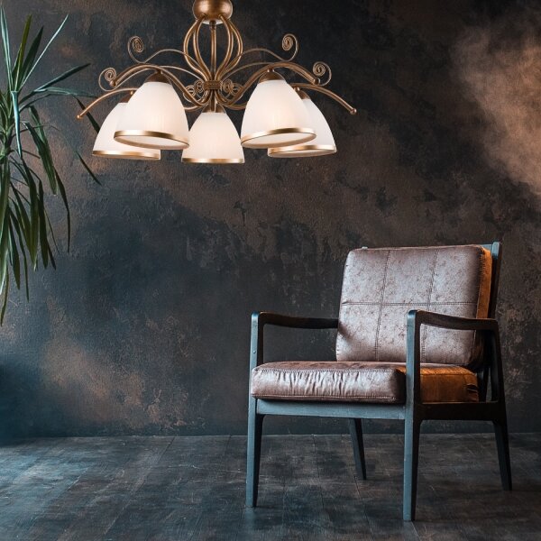 Lustră LED pe lanț Brilagi ANTICO 5xE27/60W/230V bronz patină