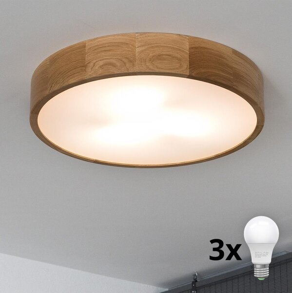 Plafonieră LED Brilagi CARVALHO 3xE27/60W/230V stejar d. 47,5 cm